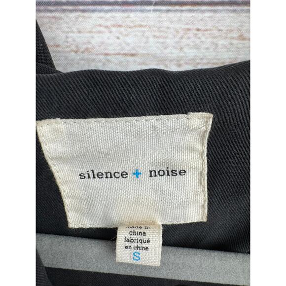 Silence + Noise Convertible Long Jacket Womens Small Black Asymmetrical - Picture 8 of 15